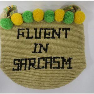 SOROYA HENNESY 'FLUENT IN SARCASM' BAG HANDMADE BY NATIVE AMERICANS.BRAND NEW.